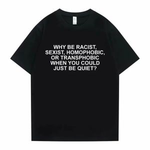 Why Be Racist Frank T-shirt  Blond Hip Hop Trend Tshirt Ocean Hip-Hop T Shirt Sleeve Harajuku Sleeve Casual Aesthetic Clothes