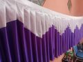 taplak/rok meja/rempel meja/pinggiran meja prasmanan panjang 3 meter tinggi 75 cm. 