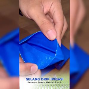 Selang Irigasi 3 Inch Panjang 100 Meter Biru Selang Pertanian Selang Layflat COD
