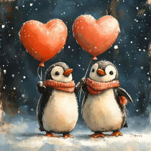 Kayou | Paint By Numbers Penguin Pattern DIY Frameless HandPainted Wall Art Coloring Painting for Living Room Home DecorationUnique Gift