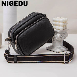 Casual Women Shoulder Bags Wide strap Handbags Fashion PU Leather Female flap Messenger Crossbody Bag phone Wallet bolsa black
