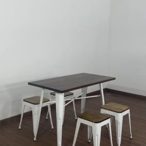 SAPPORO KERAVA - Meja Makan Set | Meja Tolix Set | Dining Table Set
