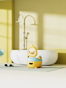 กระโถนเด็ก รูปลูกเจี๊ยบ สุดน่ารัก ฝึกการขับถ่าย สำหรับเด็ก กระโถนเด็กพกพา กระโถนนั่งเด็ก เป็นที่รองชักโครกได้ รูปร่างเป็ด 0-5ขวบ