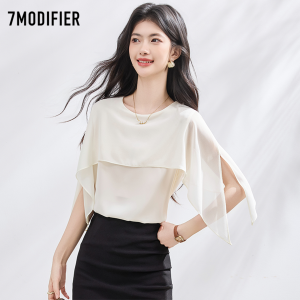 7.Modifier | Áo Poncho Đơn Giản Phong Cách Ôm Dáng Tay Ngắn Cổ Tròn