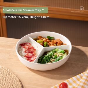 SUZAO | Multifunctional Ceramic Steamer Tray 3 Partitions