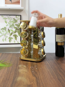 ⚡16 &12 Jars ⚡Rotating Spice / Rak putar Bumbu Dapur/ Spice Rack Seasoning Organizer Rak Putar Tempat Bumbu Dapur Botol Rempah cxq