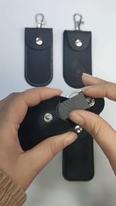 【Local Warehouse】Office Accessories USB Case Protective Bag Portable Pocket Leather Key Ring For Usb Flash Drive Digital Accessories Holder Pendrive Key Ring USB Flash Drive U Disk Pouch Storage Bag Memory Stick Case