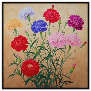 Tranh Thủy Mạc Hoa Cẩm Chướng. Tranh treo tường tranh dán tường Canvas. CGI-272