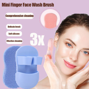 3 Pcs New Silicone Mini Finger Face Wash Brush Soft Silicone Deeply Clean Pores Remove Dead Skin Cells Makeup Brushes Baby Bath Brush