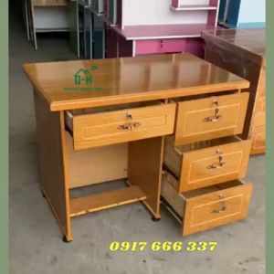 BÀN LÀM VIỆC GỖ SỒI NGUYÊN TẤM 1MX60CM 4 HỘC CAO CẤP SIÊU BỀN HCM