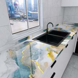 Miếng Dán Tường Giả Đá Tự Dính Chống Dầu Mỡ Chịu Nhiệt Cao & Chống Thấm Trang Trí Nhà Bếp Cho Tủ Bếp Bếp Gạch