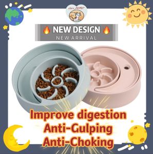 【SG Local】2-in-1 Solar-Lunar Automatic Pet Bowl Anti-Gluping Anti-Choke Slow Feeder Dog Bowl Delay Eating Good for Health Anti-Spill and Double Function
