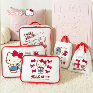 Sanrio | Hello Kitty Travel Storage Bag Luggage Compression Combination Classification Multi functional Travel Dustproof Storage Bag
