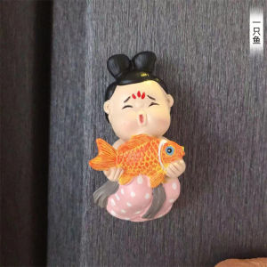 Loyang Impression Tourist Souvenir Fridge Magnet Maid Buddha Statue Home Decoration Magnet New Chinese Style Resin Ornament