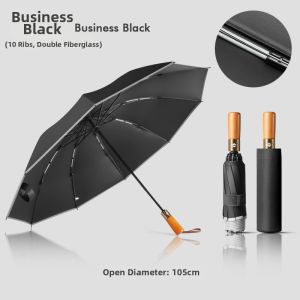 Reverse Opening Reinforced Foldable Sun and Rain Umbrella