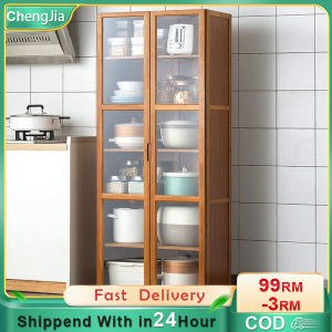 Bamboo Kitchen Storage Cabinet Lemari Dapur 3/4/5/6/7 Layers Bamboo Display Cabinet Sideboard Dish Cabinet Wood储物柜