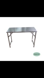 CMS โต๊ะพับเสตนเลส แบบขาสวิง ความหนา 1 มม. ขนาด 50*110 ซม. ความสูง 75 ซม