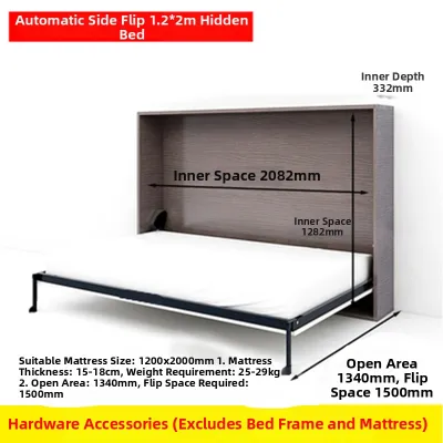 Space Saving Reinforced Hidden Wall Bed