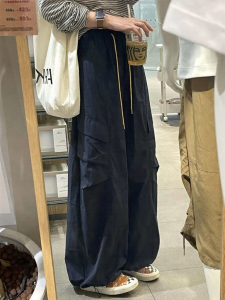 LANMENGYA | Quick-drying Summer Suitable Petite High-waisted Loose Fit with Drawstring Flare Pants