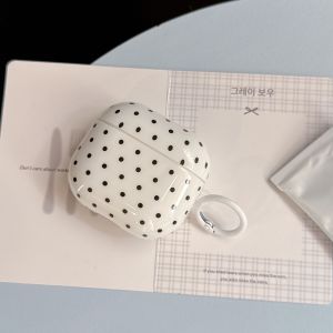 Hộp Đựng Tai Nghe Chấm Bi Bóng Loáng Tối Giản Chống Sốc Có Móc Cho AirPods 1/2/3/Pro 2/Pro 3 - Vỏ Bảo Vệ Cổ Điển
