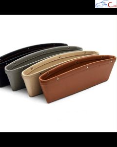 (17) Khay Để Đồ Cài Khe Ghế Ô Tô Dáng Dẹt Bằng Da Đựng Đồ Tiện Lợi