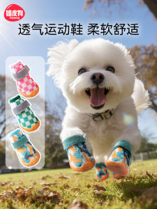 Giày Thể Thao Cho Chó Teddy Mùa Xuân Hè Thoáng Khí Chống Bẩn Cho Chó Cưng Nhỏ Không Rơi Giày Bảo Vệ Chân Khi Đi Ngoài Trời