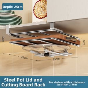 NAIFUNA | Stainless No-drilling Cabinet Hanging Board Utensil Rack