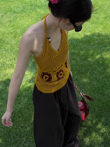 chaqi | Áo vest hở cổ gợi cảm phong cách Mỹ cổ điển dành cho nữ mùa hè mới ôm vừa vặn tôn dáng ngắn thời trang áo vest hở vai