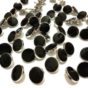 12 BIJI Kancing Jamur Mewah Motif Marble HITAM / Abstract Klasik SILVER GOLD