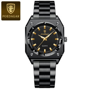 POEDAGAR Square Luxury Ladies Watch Waterproof Stainless Steel Luminous Fashion Woman Watch Elegant Quartz Womens Watches Reloj