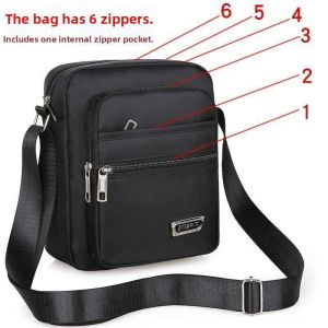 Waterproof Large Capacity Mens Shoulder Crossbody Bag Oxford Nylon Fabric