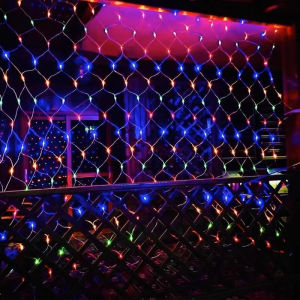 EU Plug 220V LED Net Mesh String Light  Window Curtain Fairy Light Wedding Party Garden Summer Room Decoration Garland Lamp