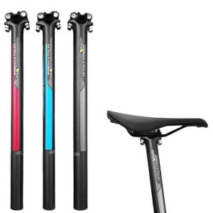 Full 3K Carbon Fiber Seatpost Superlight Titanium MTB Road Bike Seat Post 27.2/30.8/31.6x350/400MM High Strength Bicycle Cycling