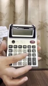 JH KK-8101 High-quality Dual-screen calculator 12-digit Large-screen calculator desktop calculator with Money Detector on side (Not included Battery)