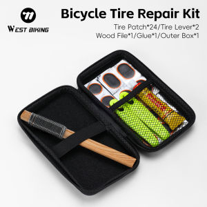 West Biking | WEST BIKING Bicycle Tire Repair Kit Anti-Aging High-Elasticity Tire Patch Set Tire Lever Wood File Glue Bike Repair Tool Kits