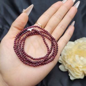 Q432 Chuỗi 4v Garnet nhí hạt tròn Hỏa và Thổ - Phong Thuỷ TUDO
