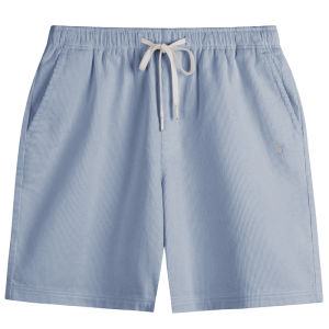 Cotton Loose Casual Drawstring Shorts Light Blue Straight