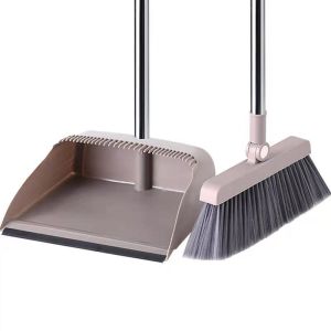 Soft Bristle Broom And Dustpan Set Non-Stick Hair Household Cleaning Tools Combination for Sweeping Floors Plastic Material