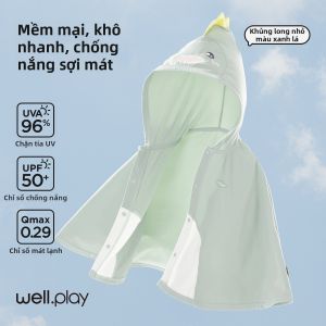 wellber | Áo Chống Nắng Cho Bé Sơ Sinh Vải Kẻ Mát Nhẹ