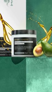 Pelurus Rambut Yurizumi x Bioaqua Hair Mask Keratin Smooting - Creambath Repairs Hair Treatment 500g