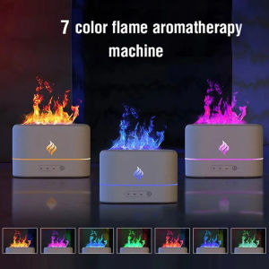 Simulated Flame Aromatherapy Humidifiers 7-Color Light Timing Mute Humidification Essential Oil Diffuser Air purifier