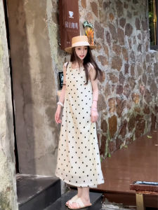 French Retro Casual Polka Dot Sleeveless Dress for Women Fashionable Summer New Arrival Loose Slimming Tank Dress