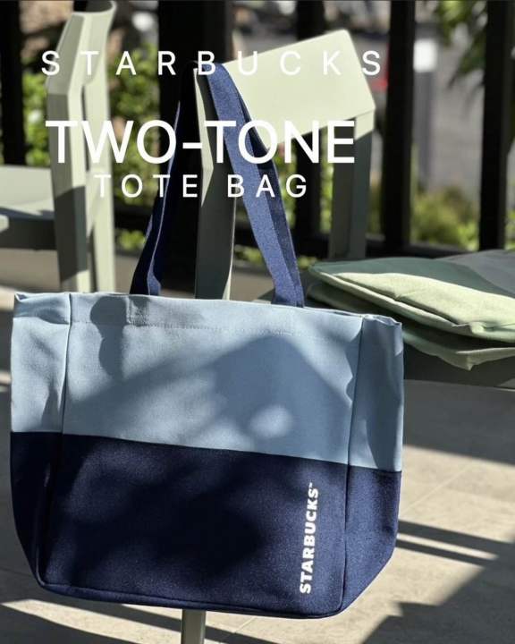 Starbucks Thailand 🇹🇭 : กระเป๋า Two Tone Tote • สีฟ้า 💙 สีเขียว 💚 ...