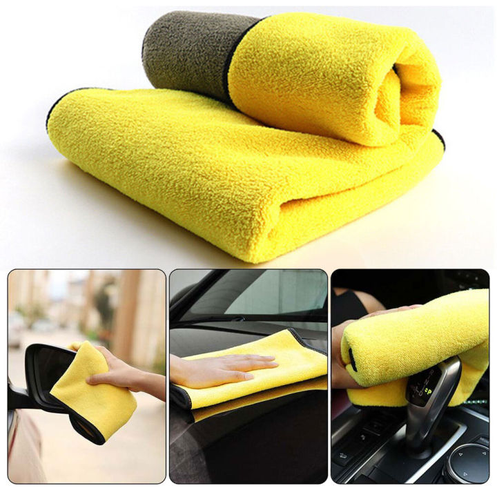 3PCS 30*30cm Car Washing Cloth Car Towel Microfiber Blue Edging Car ...