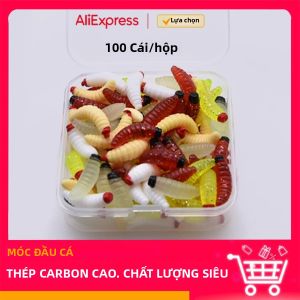 MrLurion 100 Chiếc 2Cm Mềm Grub Con Sâu Giòi Dụ Mồi Sống Động Như Thật Côn Trùng Câu Cá Cho Cá Chép Câu Cá