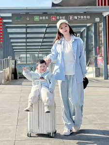 SOFTHOME Kids Luggage 2-in-1 Ride On Suitcase Childrens Suitcase New 20 Inch Lazy Front-open Travel Luggage