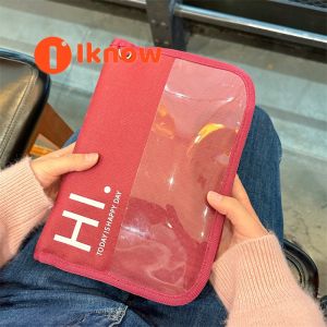 I know Large Capacity Document Organizer Passport Holder Ticket Bag Notebook Storage Pouch for Travel