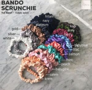 BANDANA SCRUNCHIE [PART 1] - bando korea puff headband ruffle kerut accessories