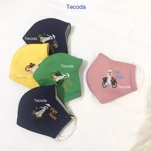 Khẩu Trang Vải Chống Nắng 3 Lớp Cotton Vải Thoáng Khí Che Mặt Chống Tia Uv Chống Bụi Thêu Cô Gái