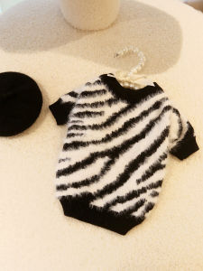 Thickened Zebradoyle Fur Dog Sweater Cat Sweater Warm Pet Clothes for Teddy French Bulldog Corgi Shiba Inu Winter Outfit